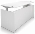 White Adjustable Height Manager's Desk
