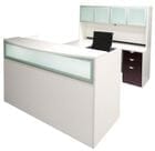 White & Woodgrain U-Shaped Reception Desk