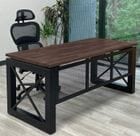 Xdustrial Series 66&quotW x 30&quotD Solid Hardwood and Black Frame Desk - Complete Office Series