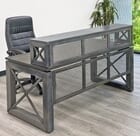 Xdustrial Series 66&quotW x 30&quotD Raw Metal Frame Reception Desk