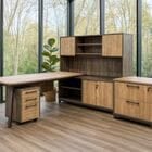 8'W Contrasts Rustic 4-Piece Desk Package
