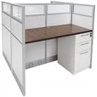 48&quotW x 49&quotD x 48&quotH White Laminate Washable Double Starter Cubicle