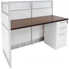 60&quotW x 24&quotD x 48&quotH White Laminate Washable Add-On Cubicle