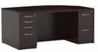 72" Bow Front Desk Shell with Two Drawers