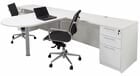 White 2-Person Shared Office Desk