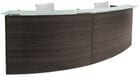 2-Person Curved Glass Top Reception Desk in Charcoal or White - 9' Wide