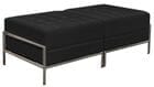 Black Tufted Modular 2 Person Bench