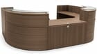 U-Shaped Curved Glass Top Reception Desk
