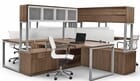 TrendSpaces Deluxe Open Office 4-Workstation Cluster