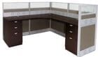 72" x 72" x 48&quotH Premium Series L-Shaped Cubicle w/Files - Add-On Unit