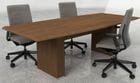 96" x 42" Custom Modern Boat-Shaped Conference Table w/Cable Channel Bases