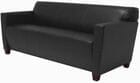 Black Leather 3-Seater