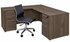 Columbia Walnut Executive L-Shaped Desk w/6 Drawers - 71&quotW x 71&quotD