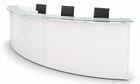 3-Person Curved Glass Top Reception Desk in Charcoal or White - 13' Wide
