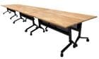 48" x 213" Flip & Stow Solid Wood Modular Conference Table