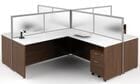 Basics Custom Cubicle - 12' x 12' / 4-Person L-Workstation