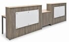 13.5' Desert Oak & Smoked Timber 2-Person Reception Station with ADA Counter