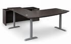 Bow Front U-Desk with Height Adjustable L-Surface