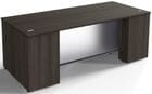 Prestige II 84&quotW x 36&quotDCustom Glass Front Executive Desk