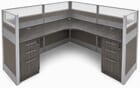 72&quot x 72&quot x 48&quotH Premium Series Complete L-Shaped Cubicle w/Files - Starter Unit