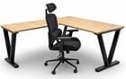 71&quot Beaumont Steel V-Leg Rectangular Executive Front L-Shaped Desk