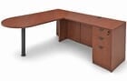 Cherry Peninsula L-Shaped Desk