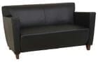 Office Star SL8472 Black Leather Love Seat