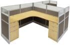 12'W x 6'D x 48&quotH Value Series Complete 2-Person L-Shaped Office Cubicle w/Files