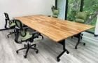 72" x 142" Flip & Stow Solid Wood / Beech Modular Conference Table