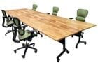 72" x 213" Flip & Stow Solid Wood / Beech Modular Conference Table