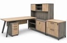 8'W Desert Oak & Smoked Timber 4-Piece Desk Package