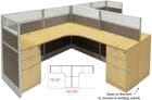 12'W x 6'D x 48&quotH Value Series Complete 2-Person L-Shaped Longitudinal Add-On Office Cubicles w/Files