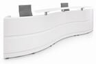126&quotW Curved Wave High Gloss White 2-Person Reception Desk