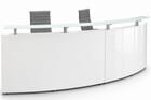 2-Person Modern High Gloss White Curved Reception Desk