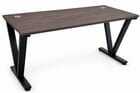 71&quot x 29&quot Columbia Walnut Steel V-Leg Executive Desk