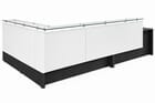 Emerge Glass Top Wrap Around Two-Person L-Shaped Lobby Desk with ADA Surface