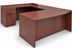 Cherry Laminate Bow Front U-Workstation 