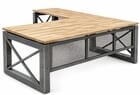 Xdustrial Series 71&quotW x 84&quotD Solid Hardwood and Raw Frame L-Shaped Desk