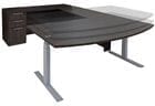 Charcoal Woodgrain Laminate Electric Lift Adjustable Height  U-Desk