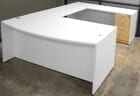 White & Woodgrain U-Shaped Workstation 