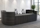 166&quot x 77&quotD 2-Person Curved U-Shaped Reception Desk with ADA Counter