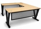 Beaumont Steel V-Leg Rectangular Front U-Shaped Desk