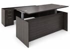 Charcoal Adjustable Height Rectangular Front U-Shaped Desk