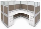 12'W x 12'D x 67&quotH Premium Series Complete 4-Person Cluster Office Cubicle w/Files