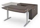 Charcoal Woodgrain Laminate Electric Lift Adjustable Height  U-Desk