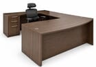 Modern Walnut U-Shaped Workstation
