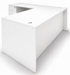 White L-Shaped Rectangular Managers Desk w/6 Drawers 