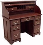 48&quotW Solid Cherry Roll Top Desk - Made in USA