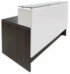 Emerge Glass Top Reception Desk w/Drawers & LED Light - 66&quotW x 31&quotD