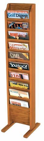 10 Pocket Freestanding Magazine Rack